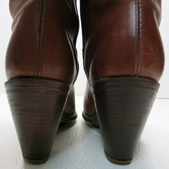 Frye Inside Zippered Boots Brown Leather Equestrian Riding Boot Shoes Sz 10 B - Picture 5 of 8